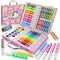Art Supplies for Kids - Unicorn Art Set - Painting, Drawing Art Kit with Washable Markers, Double-Tip Pens, Coloring Book, Sketch Pad - Beginners Art Case Gift for Girls (Age 3-12)